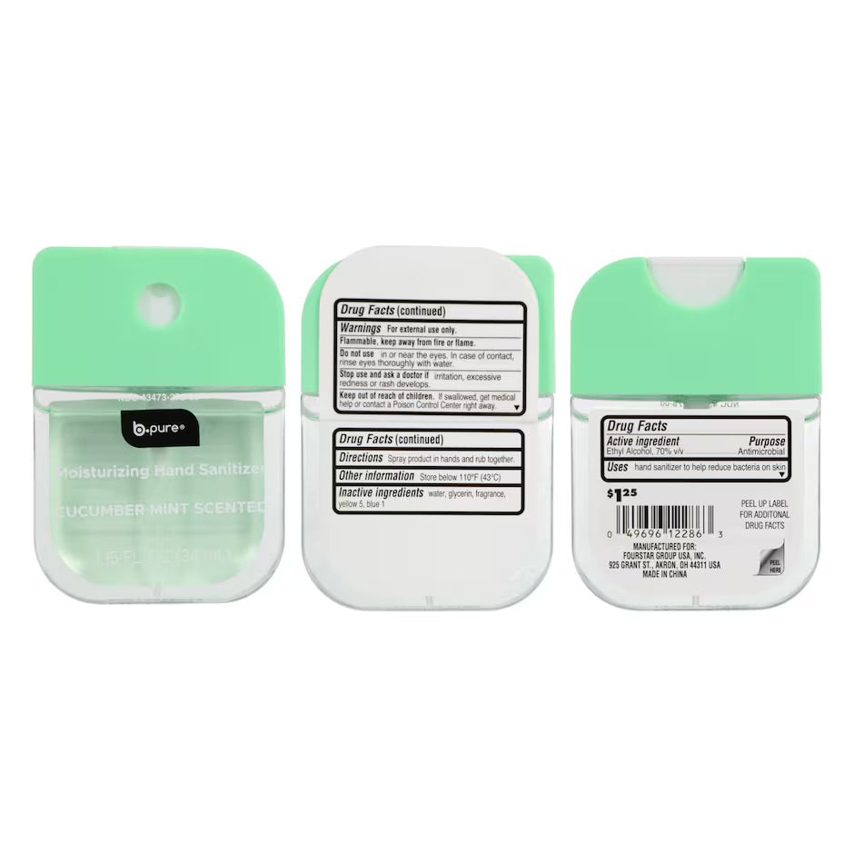 B.Pure Watermelon and Cucumber Scented Moisturizing Hand Sanitizer Sprays