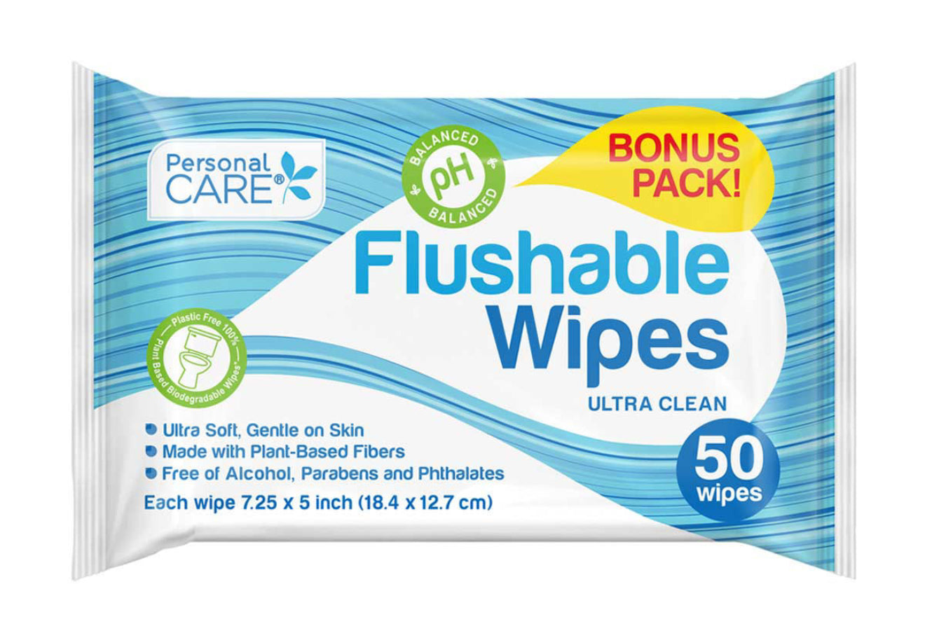 Personal Care Ultra Clean Flushable Wipes, 50 ct