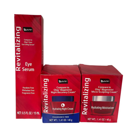 B Pure Revitalizing eye cream, night cream and micro sculpting cream